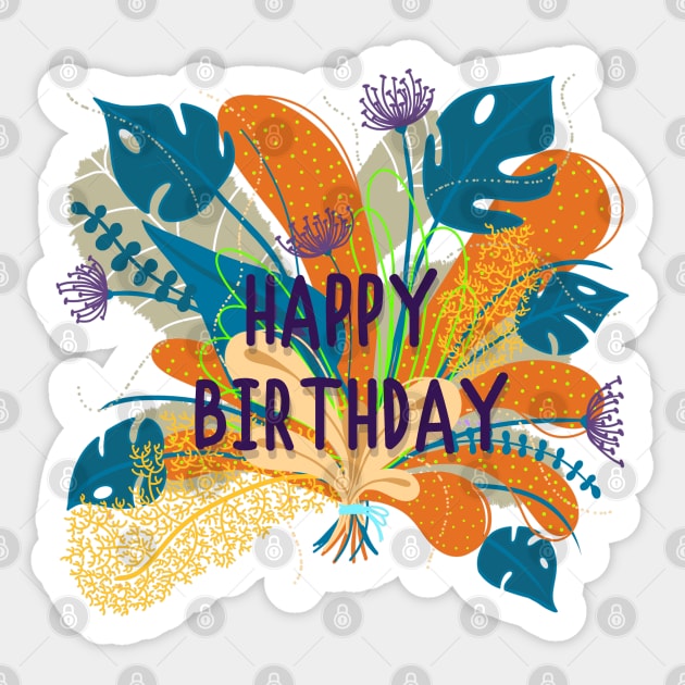 HAPPY BIRTHDAY Sticker by MAYRAREINART